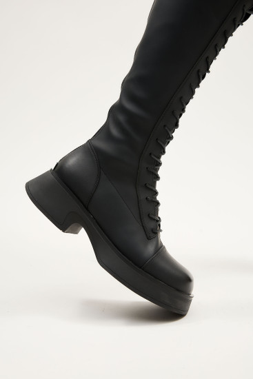 Жіночі чоботи Lonza 179376 чорні демісезонні із екошкіри