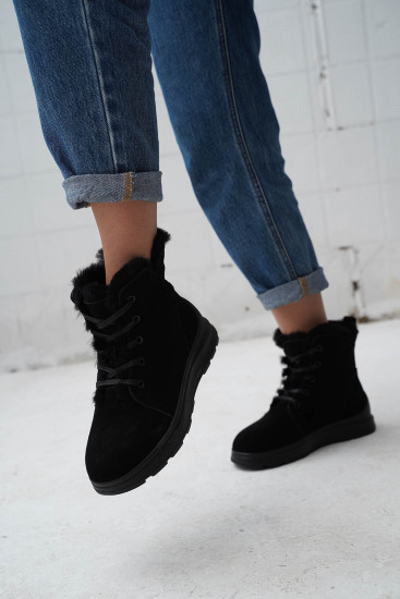 Жіночі черевики Lonza 173892 чорні зимові замшеві
