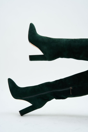 Жіночі чоботи Fabio Monelli 180599 зелені демісезонні замшеві