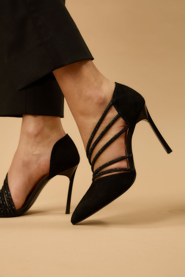 Жіночі туфлі Lonza 183262 чорні демісезонні замшеві