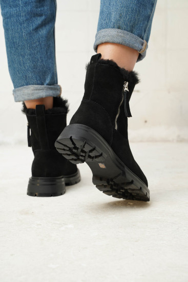 Жіночі черевики Lonza 174058 чорні зимові замшеві