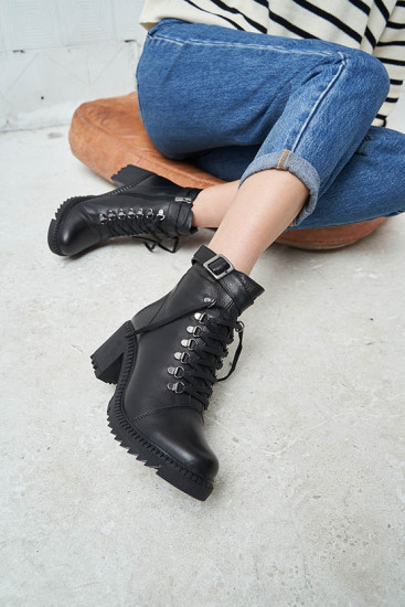 Жіночі черевики Lonza 164652 чорні зимові шкіряні