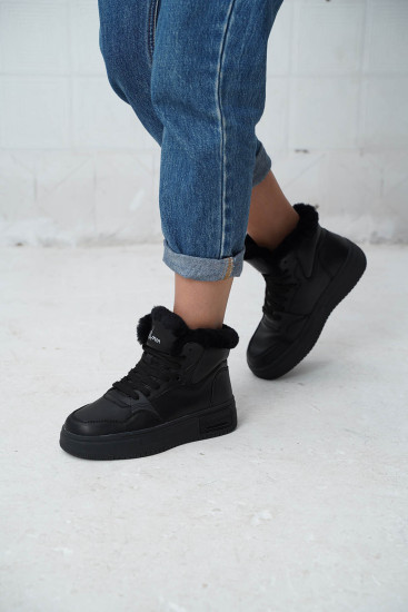 Жіночі черевики Lonza 173929 чорні зимові шкіряні