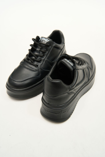Жіночі кросівки Lonza 181473 чорні демісезонні шкіряні