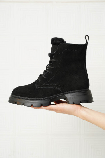 Жіночі черевики Lonza 174052 чорні зимові замшеві