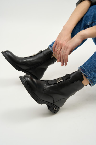 Жіночі черевики Fabio Monelli 180289 чорні демісезонні шкіряні