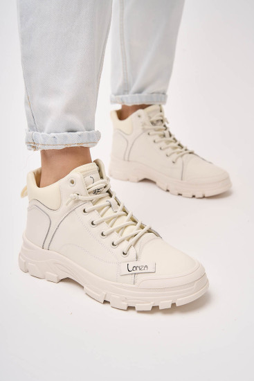Жіночі черевики Lonza 174612 білі демісезонні шкіряні