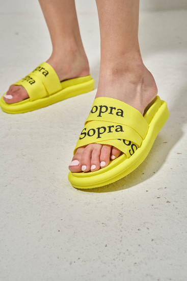 Жіночі шльопанці SOPRA 160669 жовті літні текстильні