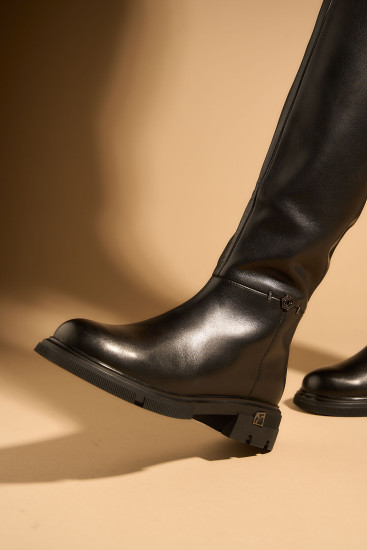 Жіночі чоботи Fabio Monelli 181012 чорні демісезонні шкіряні