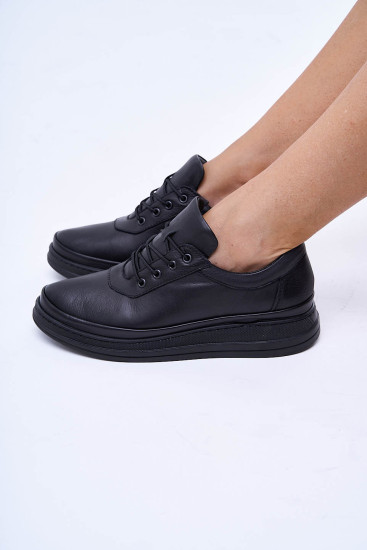 Жіночі кросівки Lonza 174188 чорні демісезонні шкіряні