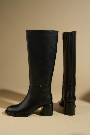 Жіночі чоботи Fabio Monelli 179119 чорні демісезонні шкіряні