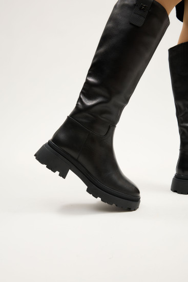 Жіночі чоботи Fabio Monelli 178296 чорні зимові шкіряні
