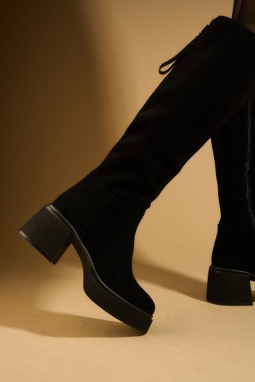 Жіночі чоботи Fabio Monelli 181015 чорні зимові замшеві