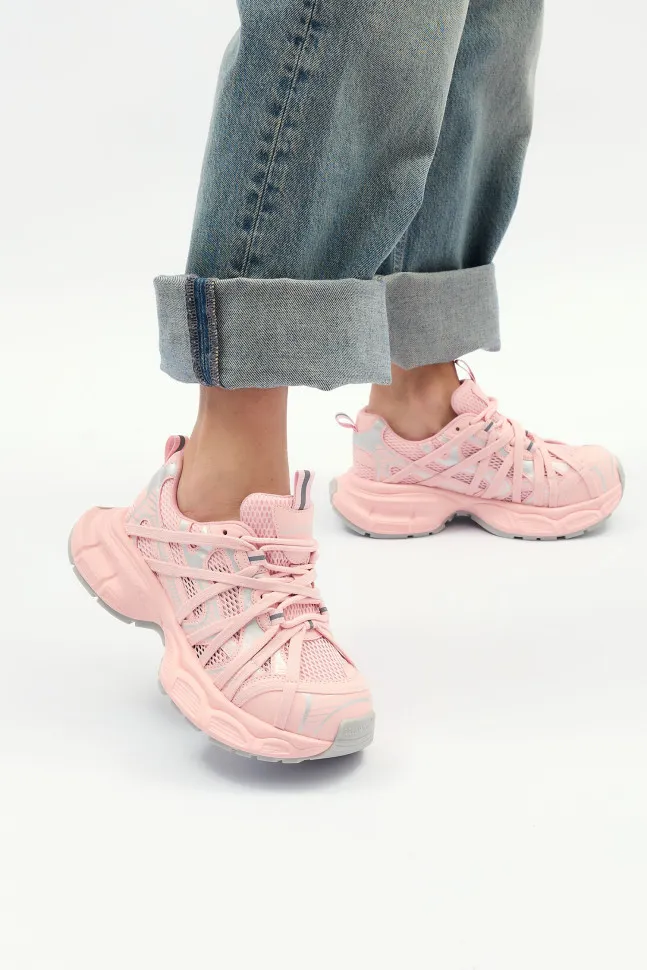 Кросівки рожеві Lonza 212532 жіночі на зручній платформі купити