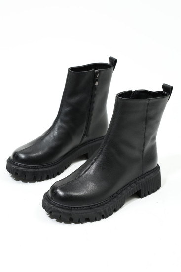 Женские ботинки Lonza 178760 черные демисезонные кожаные