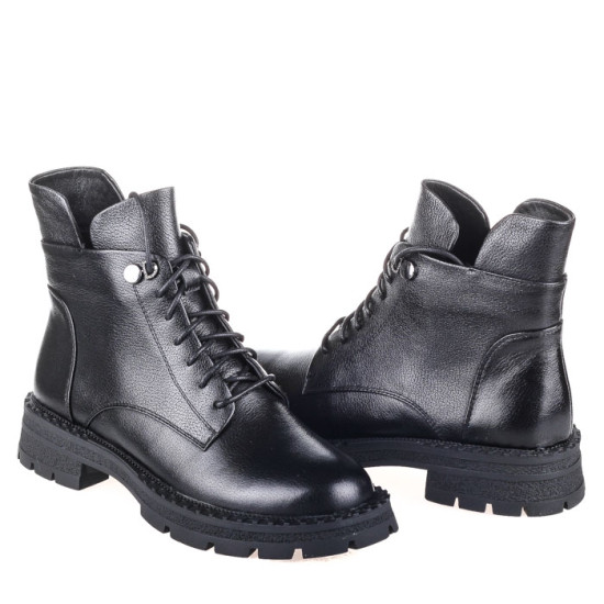 Женские ботинки Fabio Monelli 164126 черные демисезонные кожаные