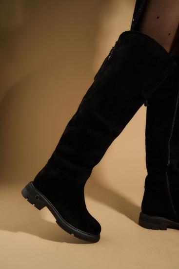 Жіночі чоботи Fabio Monelli 180361 чорні зимові замшеві