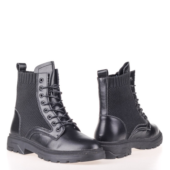 Женские ботинки Lonza 158064 черные демисезонные кожаные