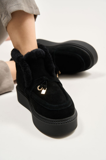 Жіночі черевики Lonza 178526 чорні зимові шкіряні