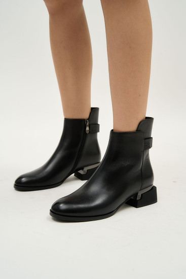 Женские ботинки Fabio Monelli 183681 черные демисезонные кожанные