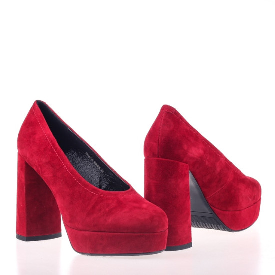 Женские туфли Fabio Monelli 152238 красные демисезонные замшевые
