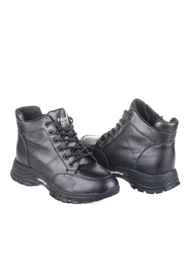 Женские ботинки Lonza 165376 черные демисезонные кожаные
