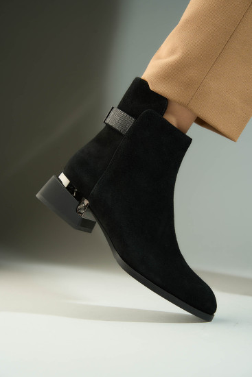 Женские ботинки Fabio Monelli 180992 черные демисезонные замшевые