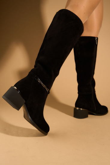 Жіночі чоботи Fabio Monelli 181011 чорні зимові замшеві