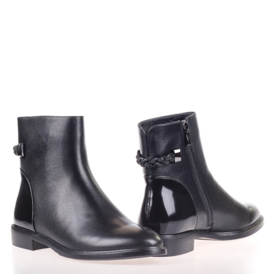 Женские ботинки Fabio Monelli 156248 черные демисезонные кожанные