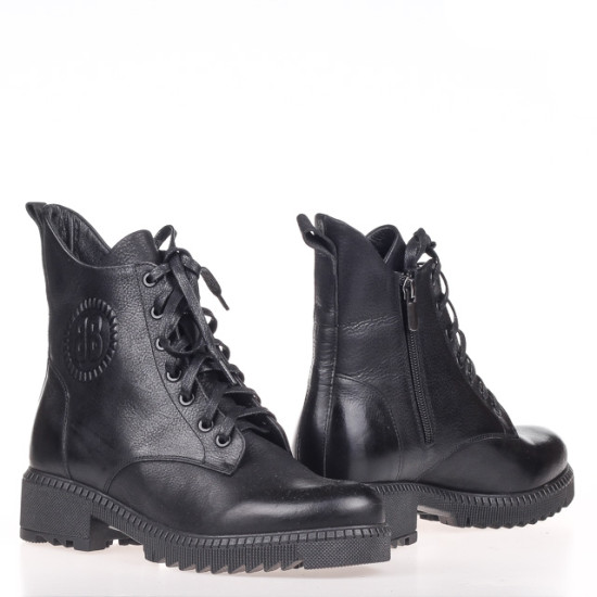 Женские ботинки Lonza 173149 черные демисезонные кожанные