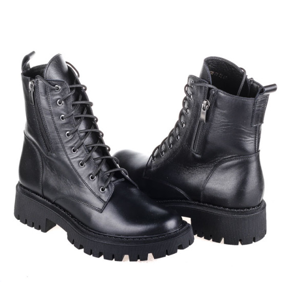 Женские ботинки Lonza 166061 черные демисезонные кожаные