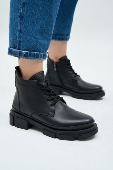 Женские ботинки Lonza 176598 черные демисезонные кожаные