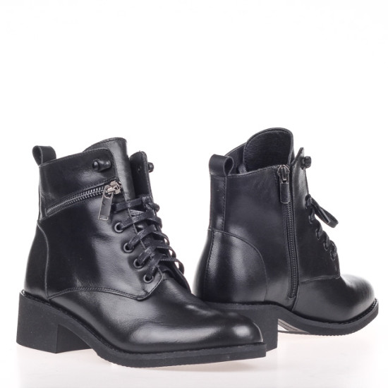 Женские ботинки Lonza 156652 черные демисезонные кожаные