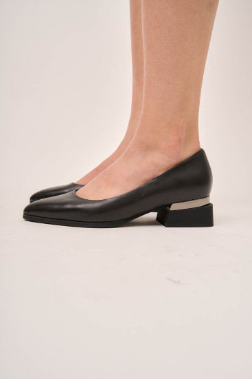 Женские туфли Lonza 160043 черные демисезонные кожаные