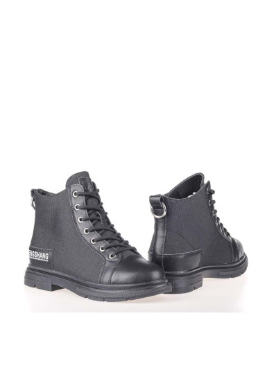 Женские ботинки Lonza 158061 черные демисезонные текстильные
