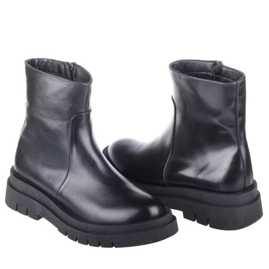 Женские ботинки Lonza 165599 черные демисезонные кожаные