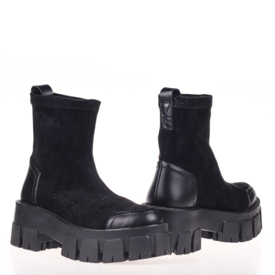 Женские ботинки Lonza 155036 черные демисезонные замшевые