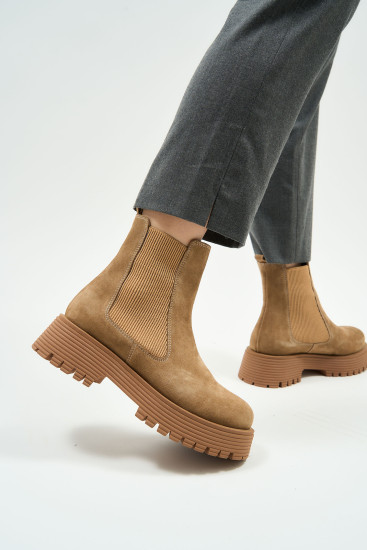 Женские ботинки Fabio Monelli 181971 коричневые демисезонные замшевые
