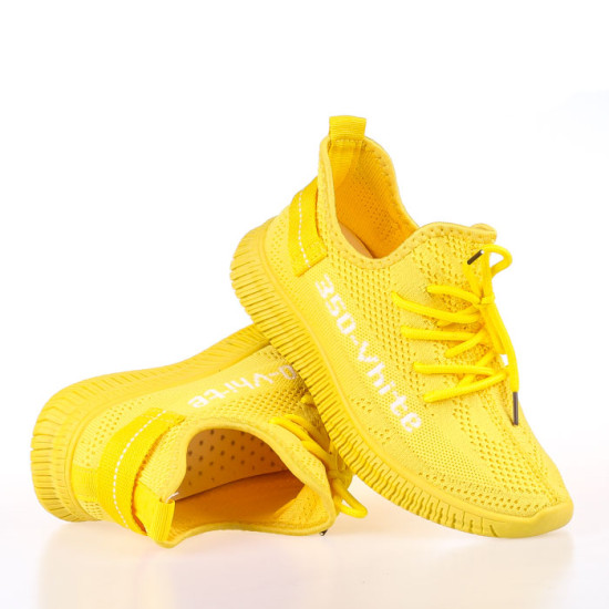 Женские кроссовки Lonza 159045 желтые демисезонные текстильные