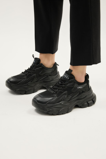 Жіночі кросівки Lonza 183214 чорні демісезонні текстильні