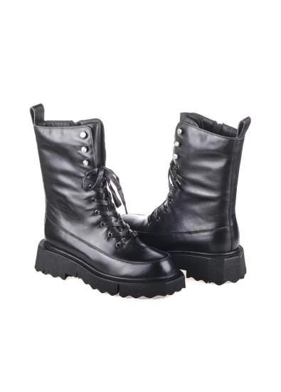 Женские ботинки Fabio Monelli 165488 черные демисезонные кожаные