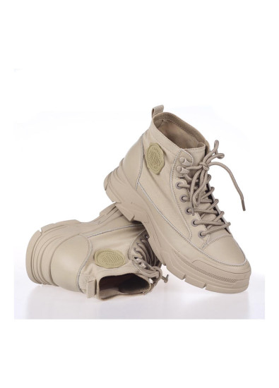 Женские ботинки Lonza 158103 бежевые демисезонные кожаные