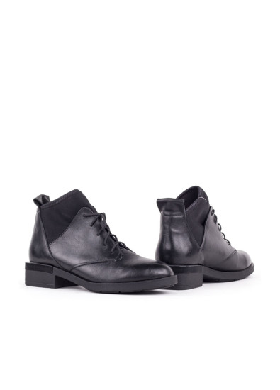Женские ботинки Lonza 150216 черные демисезонные кожаные