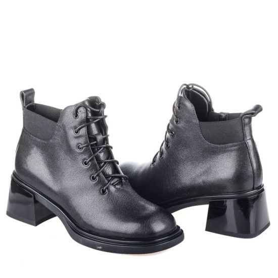 Женские ботинки Fabio Monelli 165498 черные демисезонные кожанные