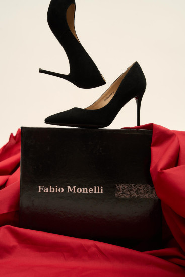 Женские туфли Fabio Monelli 181439 черные демисезонные замшевые