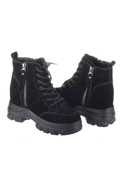 Женские ботинки Lonza 165324 черные демисезонные замшевые