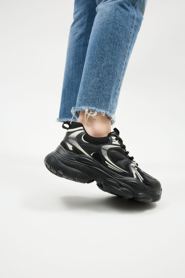 Жіночі кросівки Lonza 182695 чорні демісезонні шкіряні