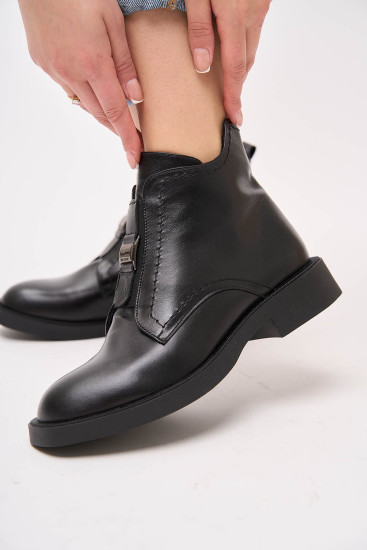 Женские ботинки Lonza 176880 черные демисезонные кожанные