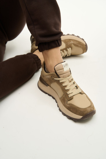 Жіночі кросівки Lonza 179808 бежеві демісезонні шкіряні