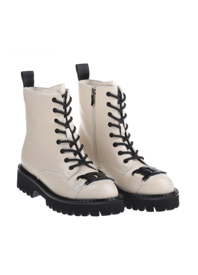 Женские ботинки Fabio Monelli 169156 бежевые демисезонные кожаные